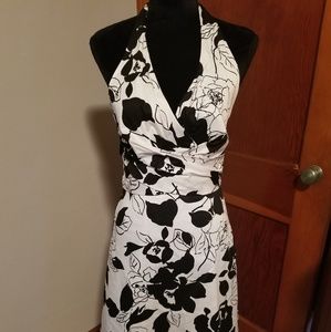 Black and White halter dress size 2